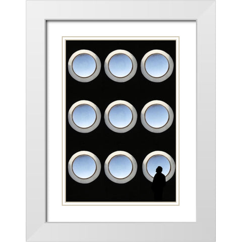 Lost in space White Modern Wood Framed Art Print with Double Matting by Cederberg, Marcus