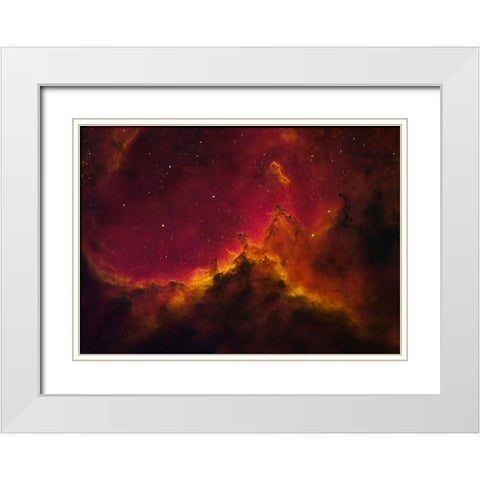 A Mountain In The Heart White Modern Wood Framed Art Print with Double Matting by Fong, Ken