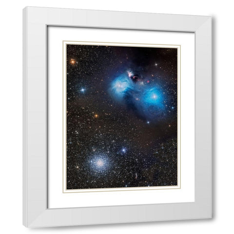 Blue Eyes And A Smile - Ngc 6726 White Modern Wood Framed Art Print with Double Matting by Chander, Vikas