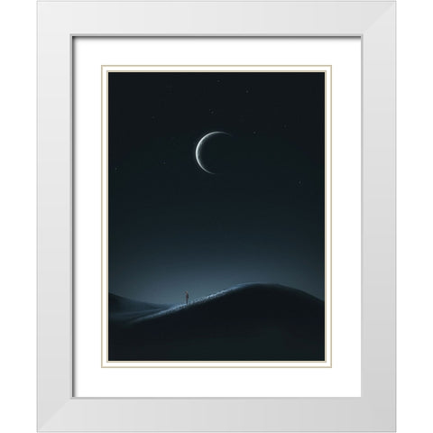 Light And Silence White Modern Wood Framed Art Print with Double Matting by CVV