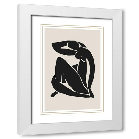 Woman White Modern Wood Framed Art Print with Double Matting by The Miuus Studio