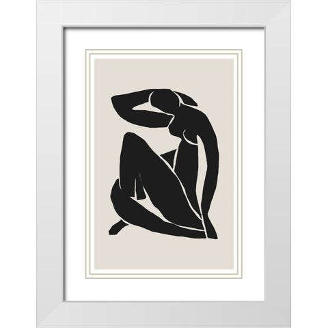 Woman White Modern Wood Framed Art Print with Double Matting by The Miuus Studio