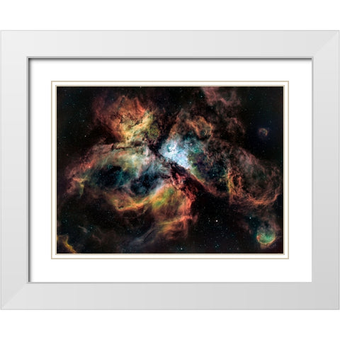 Carina Nebula White Modern Wood Framed Art Print with Double Matting by TaranSohal