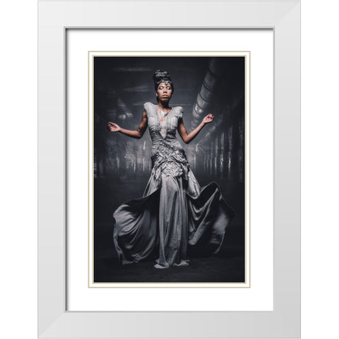 from dark White Modern Wood Framed Art Print with Double Matting by Tesching, Klaus