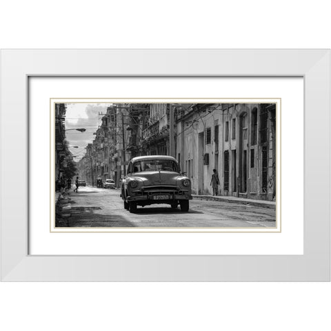 Havana in Black a White White Modern Wood Framed Art Print with Double Matting by Einhorn, Itzik