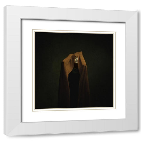 Persian Girl White Modern Wood Framed Art Print with Double Matting by Hasheminasab, Moein