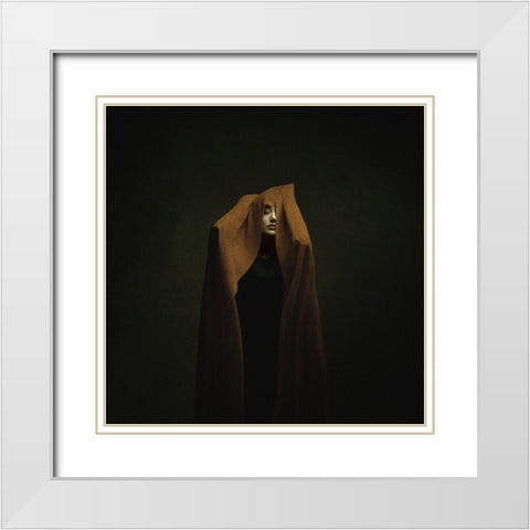 Persian Girl White Modern Wood Framed Art Print with Double Matting by Hasheminasab, Moein