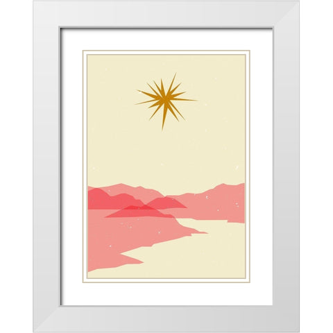 Sunny landscape White Modern Wood Framed Art Print with Double Matting by NKTN