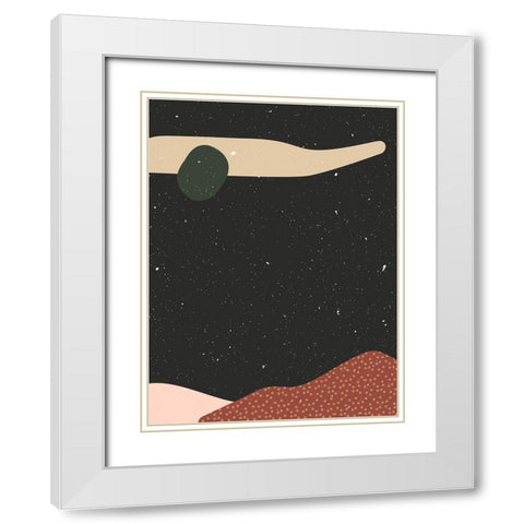 Abstract composition 3 White Modern Wood Framed Art Print with Double Matting by NKTN