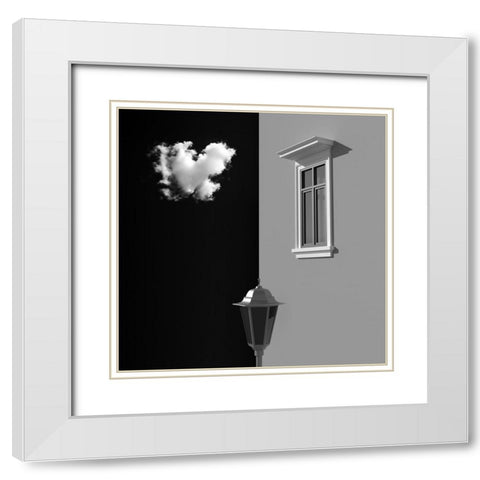 Half White Modern Wood Framed Art Print with Double Matting by Bunjamin (Abe), Antonyus