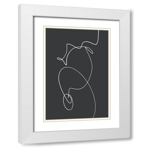 Ligne Essentiel White Modern Wood Framed Art Print with Double Matting by Uplusmestudio