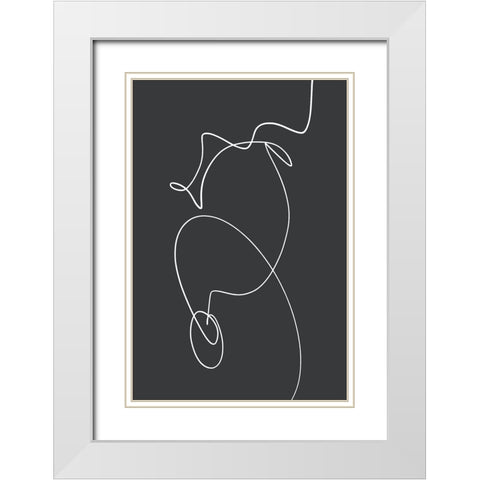 Ligne Essentiel White Modern Wood Framed Art Print with Double Matting by Uplusmestudio