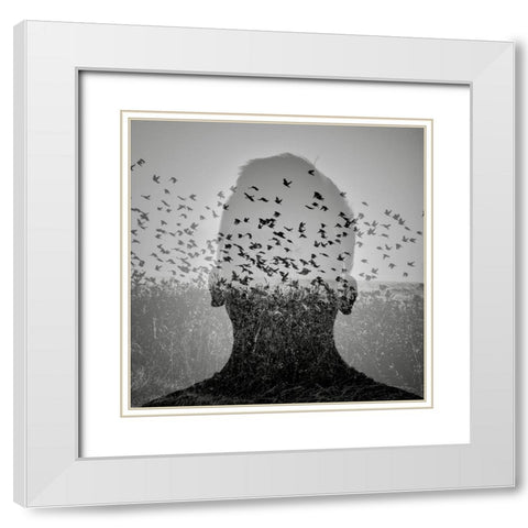 Beautiful mind 2 White Modern Wood Framed Art Print with Double Matting by Kuavi, Robert