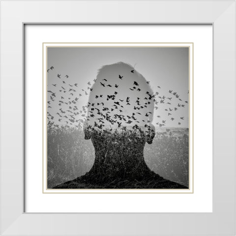 Beautiful mind 2 White Modern Wood Framed Art Print with Double Matting by Kuavi, Robert