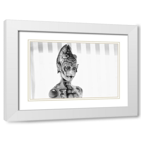 Alien White Modern Wood Framed Art Print with Double Matting by Klesse, Andreas