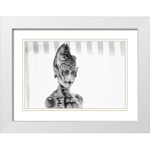 Alien White Modern Wood Framed Art Print with Double Matting by Klesse, Andreas