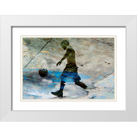 basketball_1 White Modern Wood Framed Art Print with Double Matting by Maglione, Raffaele