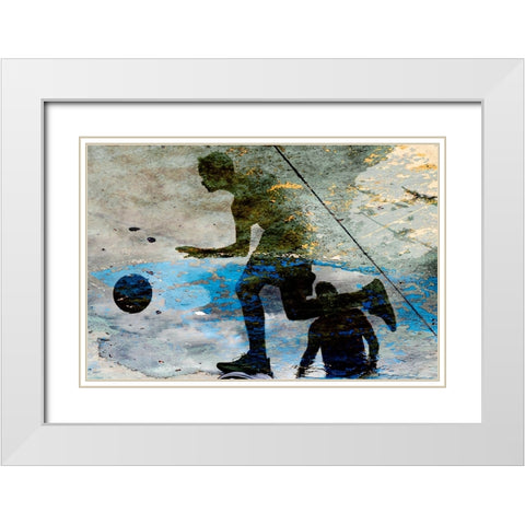 basketball_2 White Modern Wood Framed Art Print with Double Matting by Maglione, Raffaele