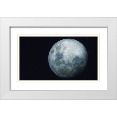 Lunar Dream White Modern Wood Framed Art Print with Double Matting by Taransohal