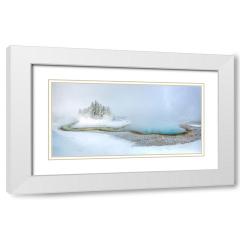 A Little Pearl Pond White Modern Wood Framed Art Print with Double Matting by Mao, Dianne