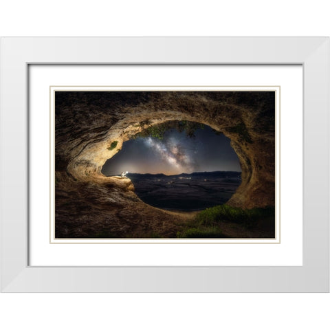Caves Of Zaen I White Modern Wood Framed Art Print with Double Matting by Lopez, Bartolome
