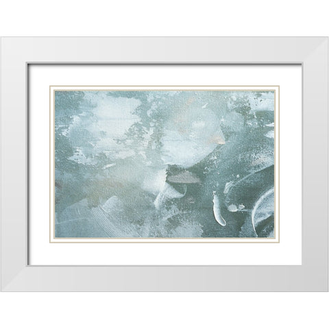 Green And White Acrylic No 3 White Modern Wood Framed Art Print with Double Matting by Uplusmestudio