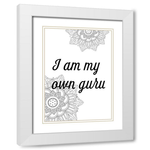 Guru White Modern Wood Framed Art Print with Double Matting by 1x Studio II