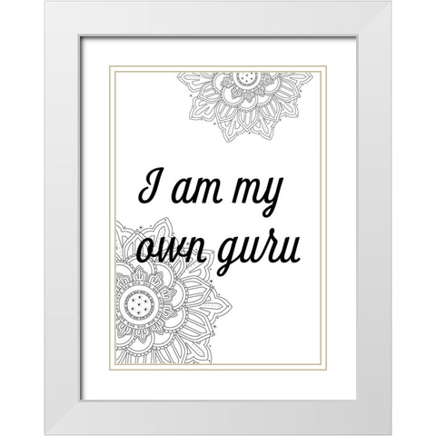 Guru White Modern Wood Framed Art Print with Double Matting by 1x Studio II