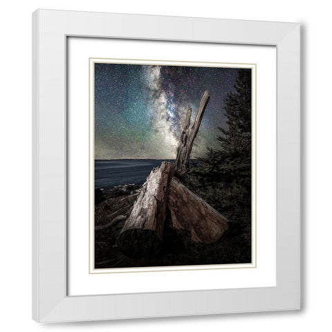 Milky Way Coast White Modern Wood Framed Art Print with Double Matting by Esposito, Ed