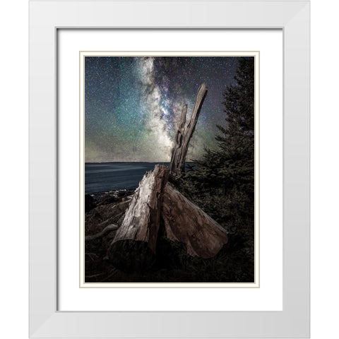 Milky Way Coast White Modern Wood Framed Art Print with Double Matting by Esposito, Ed