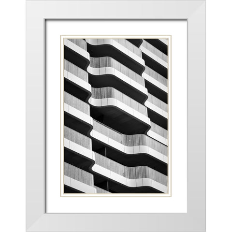 Curved II White Modern Wood Framed Art Print with Double Matting by Pfeiffer, Peter