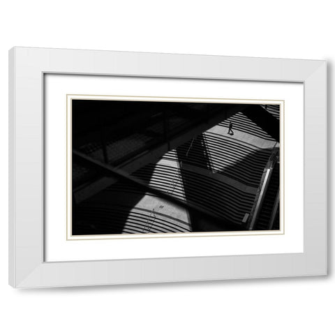 Cast A Shadow White Modern Wood Framed Art Print with Double Matting by Hata, Satoshi