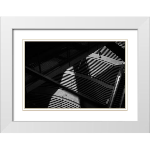 Cast A Shadow White Modern Wood Framed Art Print with Double Matting by Hata, Satoshi