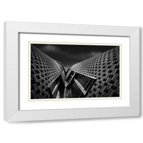 RIValry White Modern Wood Framed Art Print with Double Matting by Van Son, Greetje