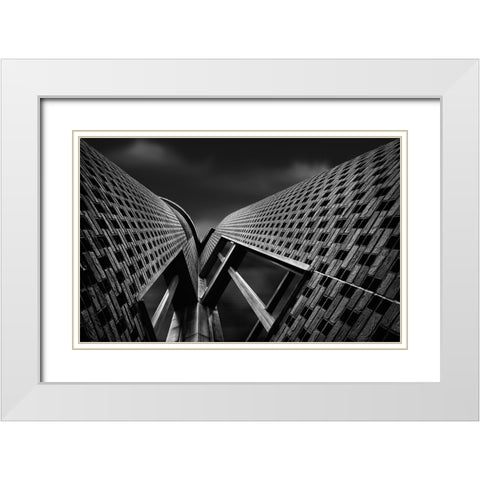 RIValry White Modern Wood Framed Art Print with Double Matting by Van Son, Greetje