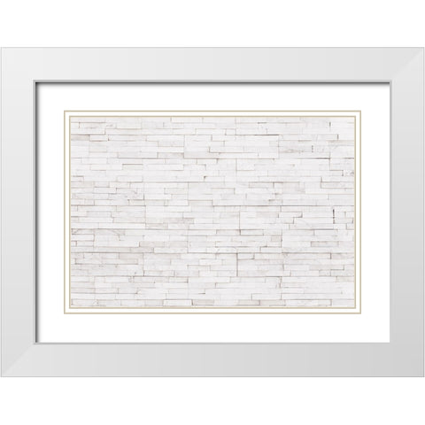 Texture 53 White Modern Wood Framed Art Print with Double Matting by 1x Studio III