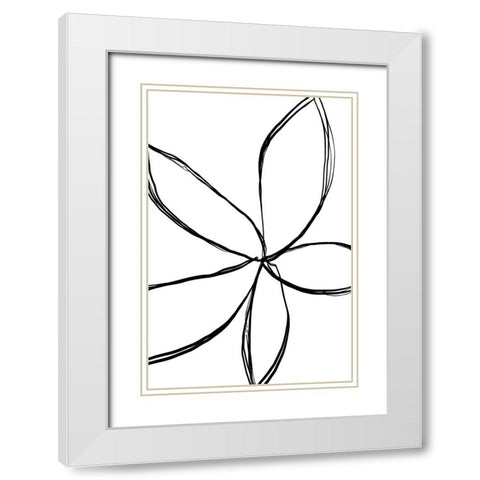 Simple Flower White Modern Wood Framed Art Print with Double Matting by Uplusmestudio
