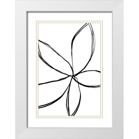 Simple Flower White Modern Wood Framed Art Print with Double Matting by Uplusmestudio