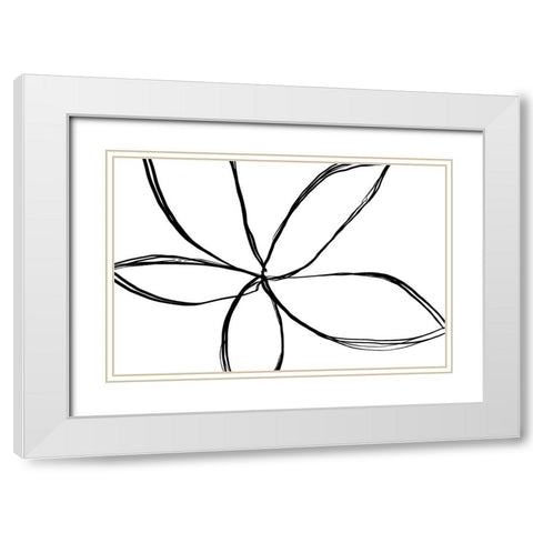 Simple Flower White Modern Wood Framed Art Print with Double Matting by Uplusmestudio