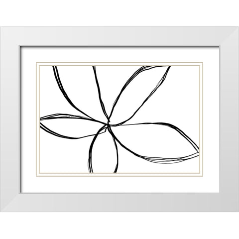 Simple Flower White Modern Wood Framed Art Print with Double Matting by Uplusmestudio