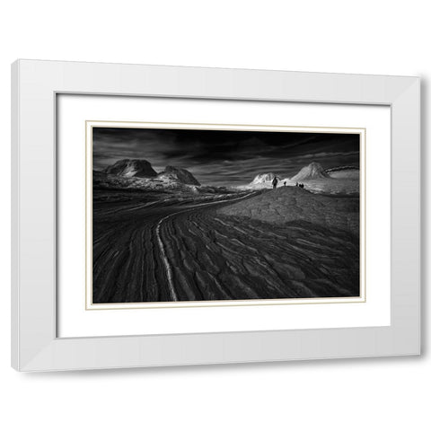 Wcwfwhite Pocket White Modern Wood Framed Art Print with Double Matting by Zeng, Jiahong