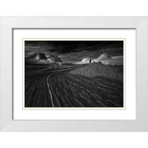 Wcwfwhite Pocket White Modern Wood Framed Art Print with Double Matting by Zeng, Jiahong