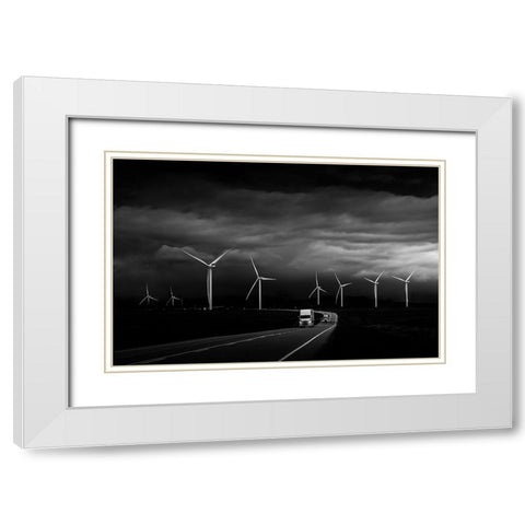 Before Dawn White Modern Wood Framed Art Print with Double Matting by Li, Bing