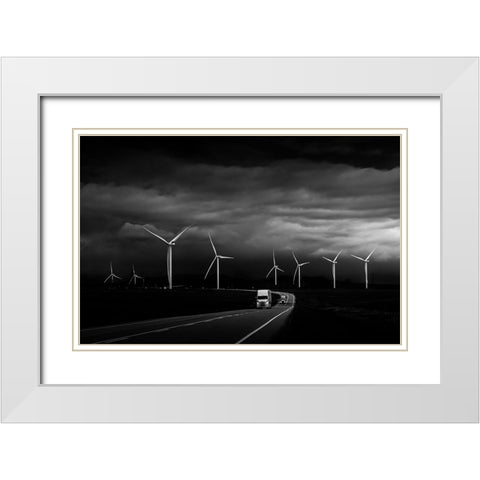 Before Dawn White Modern Wood Framed Art Print with Double Matting by Li, Bing