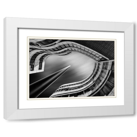 Kap Bogen White Modern Wood Framed Art Print with Double Matting by Figueras, Antoni