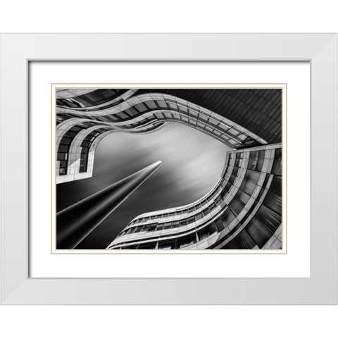 Kap Bogen White Modern Wood Framed Art Print with Double Matting by Figueras, Antoni