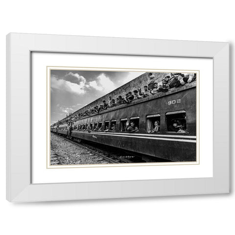 Untitled White Modern Wood Framed Art Print with Double Matting by Alam Khan, Rakibul