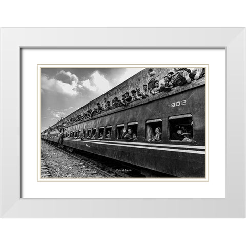 Untitled White Modern Wood Framed Art Print with Double Matting by Alam Khan, Rakibul