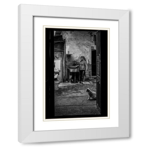 Everyday Life White Modern Wood Framed Art Print with Double Matting by Morishige, Koji