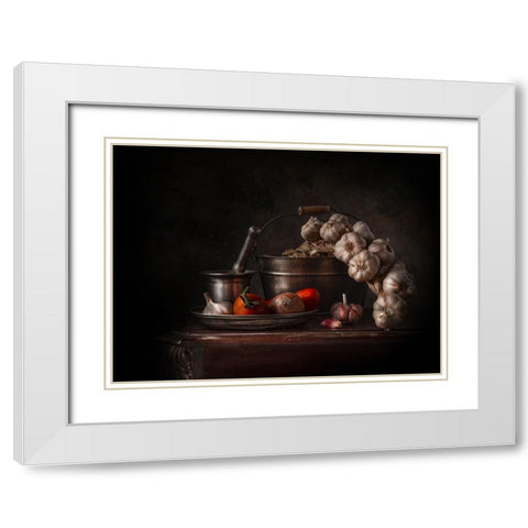 Daily White Modern Wood Framed Art Print with Double Matting by Perfoncio, Margareth